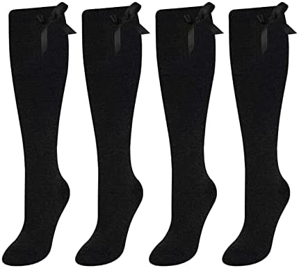 Girls Cotton Rich Knee High Bow Socks