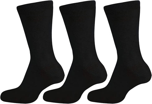 3 & 6 Pairs Cotton Rich Plain Ankle School Socks