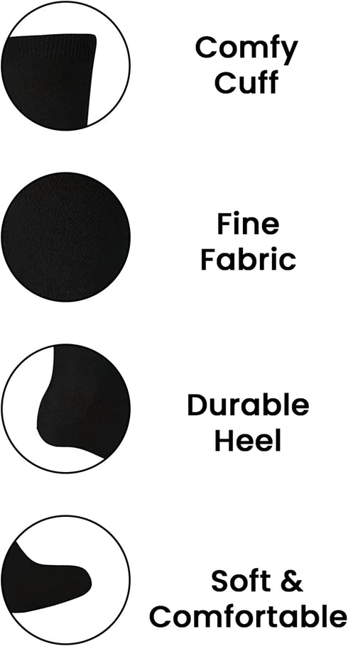 3 & 6 Pairs Cotton Rich Plain Ankle School Socks