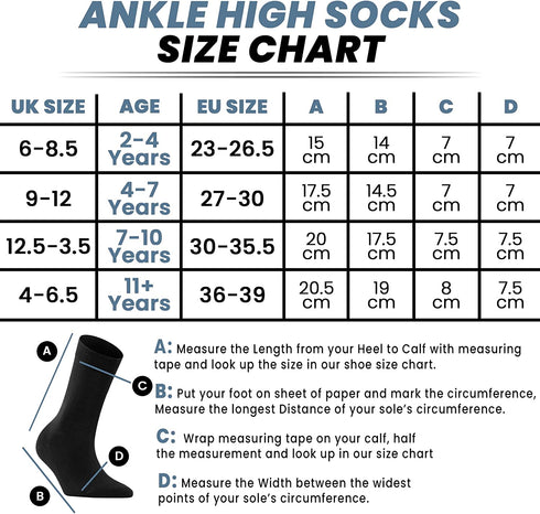 3 & 6 Pairs Cotton Rich Plain Ankle School Socks