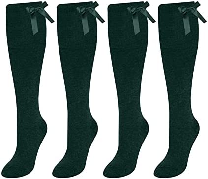 Girls Cotton Rich Knee High Bow Socks