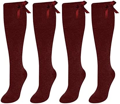Girls Cotton Rich Knee High Bow Socks