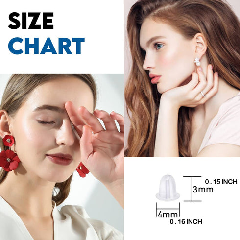 Transparent Soft Rubber Earring Studs Butterfly Earnouts