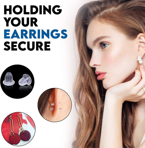 Transparent Soft Rubber Earring Studs Butterfly Earnouts