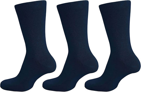 3 & 6 Pairs Cotton Rich Plain Ankle School Socks